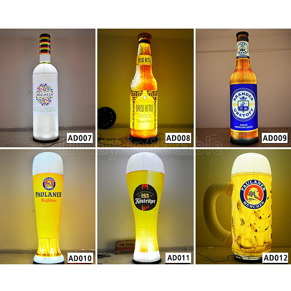 3m tall LED lighting Inflatable Beer model/Bottle/Cans/Cup