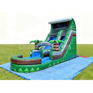 Green candeias Inflatable water slide for commercial rental